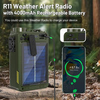 R11 Solar-Handkurbel-Notfallradio mit kabellosem Lautsprecher, Taschenlampe und FM-Empfänger für Outdoor-Camping und Katastrophenschutz