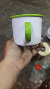 แก้วเคลือบสีเขียว แก้วโลหะสำหรับแคมป์ปิ้ง พิมพ์โลโก้ตามสั่ง แก้วกาแฟ แก้วน้ำสำหรับกิจกรรมกลางแจ้ง - Product Image 3