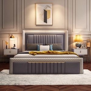 เตียงนอนหนังแท้หรูหราสำหรับสาวๆ รุ่น Nordic Simple Master 1.8 ขนาด<span class=keywords><strong>ใหญ่</strong></span> โครงไม้ - Product Image 1