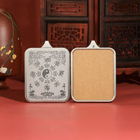 Colgante Thangka Taoísta de Acero Inoxidable con Baño de Oro de 18K, Caja de Alta Gama para Guardar Gau, Estuche Vacío para Collar