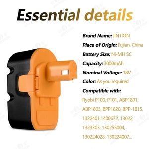 JINTION NIMH SC 3000MAH <span class=keywords><strong>18V</strong></span> NiMH batería recargable ni-mh batería para <span class=keywords><strong>RYOBI</strong></span> <span class=keywords><strong>18V</strong></span> herramientas eléctricas ABP1801 BPP1813 CW1800 - Product Image 5
