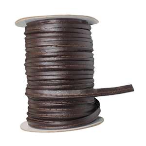 Fournitures de couture de ruban de biais de pli en similicuir marron pour la tuyauterie et la reliure de vêtement - Product Image 5