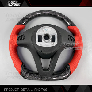 พวงมาลัยคาร์บอนไฟเบอร์มีที่จับสีแดงสำหรับรถเบนซ์ C63 C คลาส2015-2018 C200L C260 C260L C300 C200 <span class=keywords><strong>CLA</strong></span> - Product Image 5