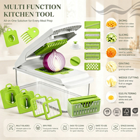 18-in-1 multifunctionele groentehakker, -snijder, -dicer, mandoline-snijder met opvangbak, voor uien, aardappelen en andere voedselbereiding in de keuken