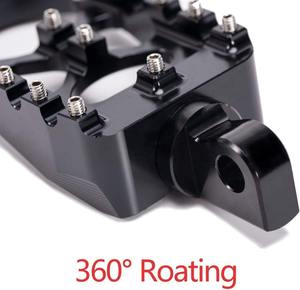 Repose-pieds larges CNC 360 °    Style MX Chopper Bobber pour Harley Dyna Sportster Fatboy Iron 883 Noir - Product Image 2