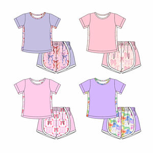 Pre-venta Boutique Colorful Coquette Bows Dog Print <span class=keywords><strong>Ropa</strong></span> para niños Sister Clothing Wholesale Boutique Sports Sister Clothes - Product Image 2