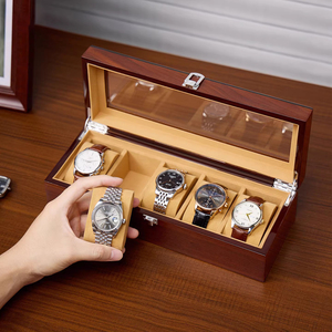 Thấp hơn moq đồng hồ bằng gỗ tổ chức hộp đồng hồ hiển thị hộp sang trọng 6 12 18 khe cắm gỗ hộp đồng hồ - Product Image 3