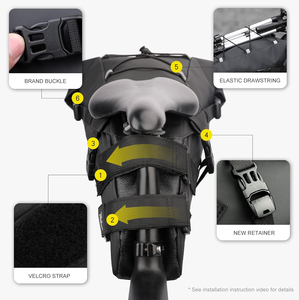 ロードマウンテンバイクテールバッグ大容量防水MTB自転車サドルバッグ - Product Image 2