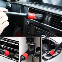 Kit de 5 brosses de nettoyage automobile avec trou de suspension pour le nettoyage des roues, de l'intérieur et de l'extérieur