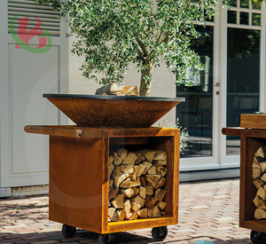 <span class=keywords><strong>Cheminée</strong></span> Fumoir à bois Brasero Rusty Metal Fire Pit Outdoor Charcoal Corten Steel <span class=keywords><strong>Barbecue</strong></span> - Product Image 4