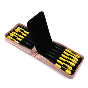 PU leather lychee-textured pencil case, multi-pen <b>storage</b> <b>box</b>, zippered large-capacity pencil case. - Product Image 1