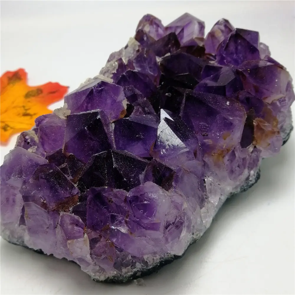Wholesale High Quality Natural Uruguay Amethyst Cluster High Level Purple Crystal Geode Slice For Decoration