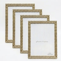 Cadre photo en métal en alliage de zinc 5x7 avec bordure dorée texturée, cadre décoratif pour la maison, cadeau, vente au détail