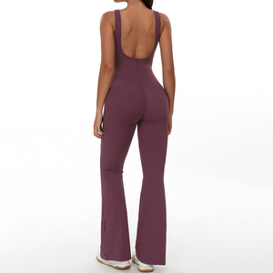 Hoch tailliertes, ausgestelltes Bein Workout <span class=keywords><strong>Onesuit</strong></span> Moist ure Wicking Gym Wear für Yoga & Outdoor Sport Sport Bodys & Overalls - Product Image 2