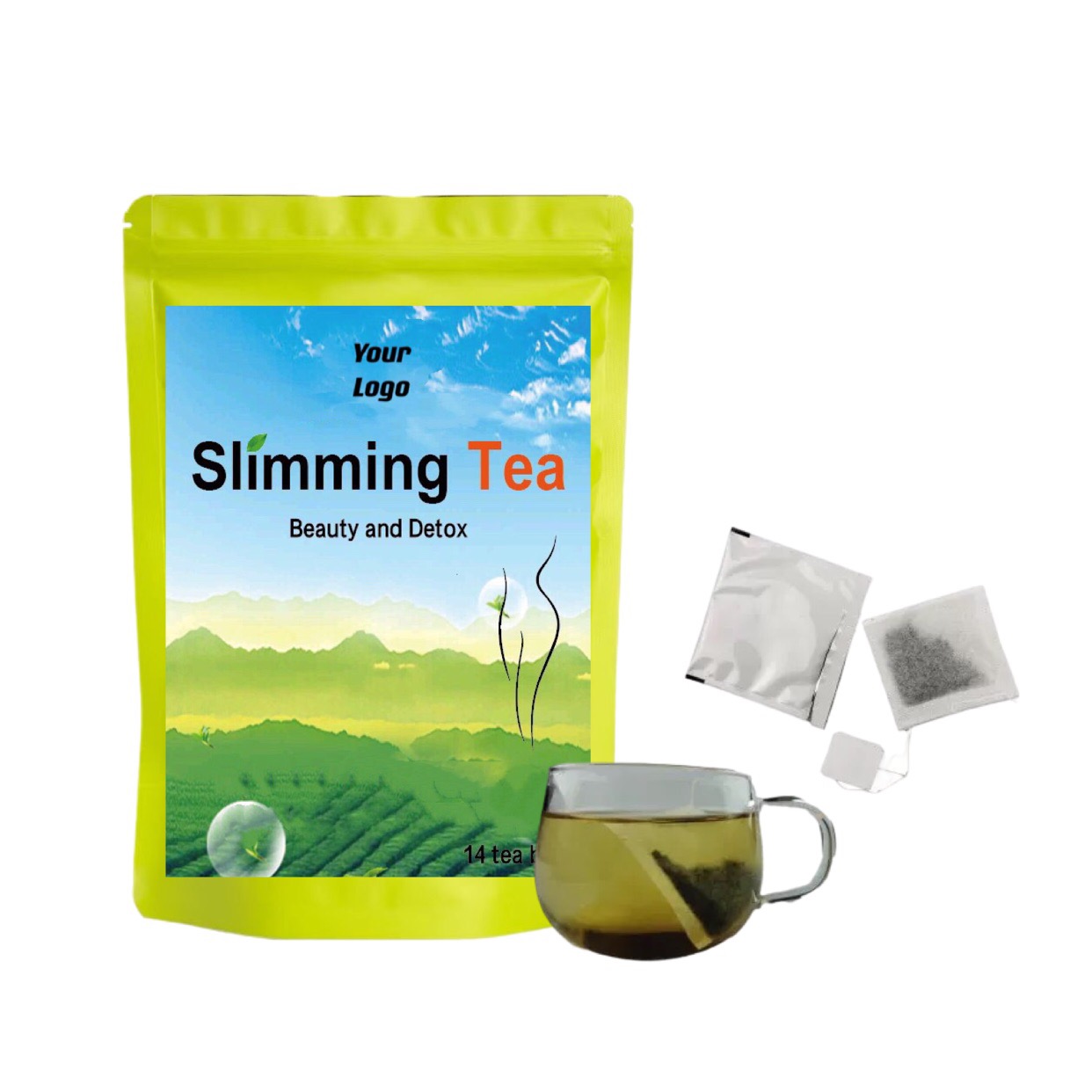 OEM частная этикетка чай для похудения ТРАВЯНОЙ Детокс чай