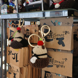 Làm bằng tay hoạt hình ít Rái cá capybara Crochet Keychains macrame động vật Keyring quyến rũ Túi phụ kiện sang trọng mới Crochet - Product Image 3