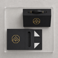Boîte magnétique pliable avec logo personnalisé, carton gris, noir, écologique, recyclable, boîte d'emballage rigide pliable avec poignée pour cadeau