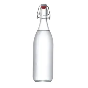 Cam şişeler kelepçe üst hava geçirmez cam şişe kapaklı salıncak üst kare yuvarlak şişeler AVERTAN fabrika tedarikçisi toptan