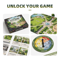 Boîte de transport à couvercle rabattable en carton PEFC 100% pâte de cellulose durable, avec revêtement aqueux, pour jeux de société éducatifs sur le thème des jardins européens et botaniques