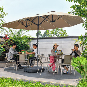 Parasol commercial rond moderne, pliable, imperméable, multi-personnes, pour <span class=keywords><strong>vacances</strong></span>, jardin, plage, parc, terrasse, usage hôtelier, 4,5 m - Product Image 4