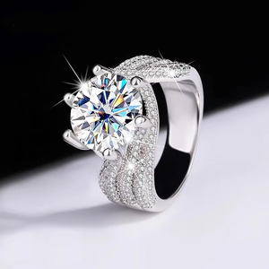 5 Carat Moissanite <strong>Eternity</strong> <strong>Ring</strong> 925 Sterling <strong>Silver</strong> Fashion Trendy Light Luxury Design for Senior Ladies - Product Image 1