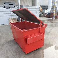 Bacs de chargement frontal en acier robuste Conteneur à déchets extérieur durable avec couvercle avant Poubelles pour la gestion des déchets solides