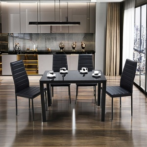 Ensemble <span class=keywords><strong>de</strong></span> table à manger moderne <span class=keywords><strong>de</strong></span> luxe <span class=keywords><strong>6</strong></span> places en verre <span class=keywords><strong>noir</strong></span> <span class=keywords><strong>et</strong></span> <span class=keywords><strong>blanc</strong></span>, meubles pour la cuisine <span class=keywords><strong>et</strong></span> la salle à manger, 4 à <span class=keywords><strong>6</strong></span> chaises - Product Image 6