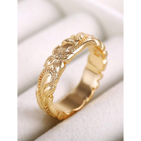 Fanhua Marque Bijoux Étanche Non Terni 18K PVD Or En Acier Inoxydable Zircon Fleur Anneau