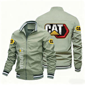 High Quality Polyester Cotton Motorcycle Jacket Windproof Breathable Stand <b>Hip</b> Hop Baseball Style Trendy Urban Streetwear Casual - Product Image 4