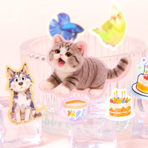 32 Adesivi per Confezione, Serie Collezione Animali Domestici, Materiali Creativi con Motivo Naso Piccolo per Collage Decorativi - Product Image 3