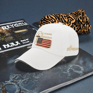 หมวกเบสบอลสีขาว 6 แผง ปักโลโก้ธงชาติ ปรับขนาดได้ แบบ Snapback ทรงวินเทจ ปีกโค้ง สำหรับกิจกรรมกลางแจ้งแบบสบายๆ - Product Image 2