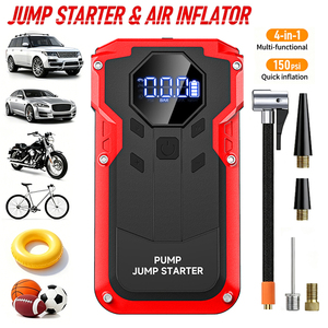 Nouveau modèle BR : Démarreur de batterie de voiture portable 12V 4-en-1 avec batterie externe et compresseur d'air, outil d'urgence, garantie 1 an - Product Image 1