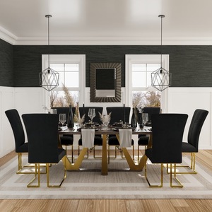 <span class=keywords><strong>Tavolo</strong></span> da Pranzo in <span class=keywords><strong>Legno</strong></span> Massello con Struttura in Metallo, Arredamento di Lusso per Sala da Pranzo - Product Image 4