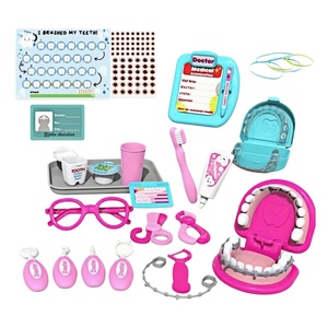 Kit de jeu éducatif EPT STEM sur les soins dentaires pour les tout-petits de <span class=keywords><strong>3</strong></span> ans et plus, ensemble de dentiste réaliste avec des crochets dentaires et tableau de récompenses (bleu/rose) - Product Image 2
