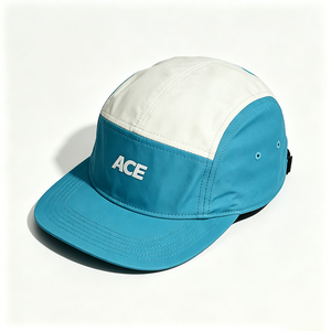 OEM Custom ACE Logo 5 Panel Camp Cap Two Tone Color Block Lightweight Quick Dry Polyester Canvas Running Adjustable Outdoor - Product Image 3
