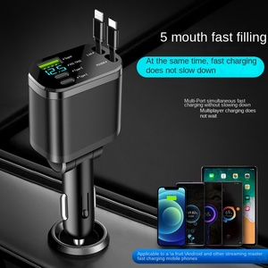 120W Siêu Nhanh Sạc Xe Hơi Sạc Một Kéo Năm Xe Thuốc Lá Nhẹ Hơn Chuyển Đổi Cắm Hai Nhanh Qc3.0 Loại C Điện Thoại Di Động - Product Image 2