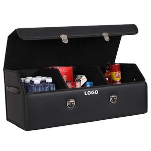Waterproof leather folding Waterproof Washable Car Boot Storage Bag Organiser Heavy Duty Car Trunk Organizer