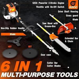 أداة حدائق متعددة الوظائف تعمل بالبنزين بمحرك 42.7 سي سي بنظام إشعال CDI، مصنوعة من المعدن، تعمل بنظام 4/2 شوط. - Product Image 3