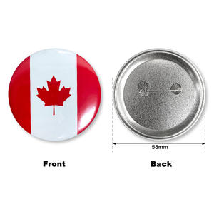 Insignia de metal de hojalata redonda personalizada de 58mm, insignia decorativa de bandera nacional en stock - Product Image 6