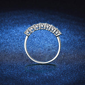 Mosang anillo de diamantes mujer 925 Plata pura T familia Mosang piedra <span class=keywords><strong>Starlight</strong></span> anillo princesa siete filas diamante precisión boda - Product Image 3