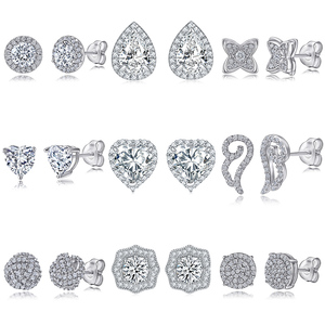 أقراط فاخرة من الفضة الإسترلينية عيار 925 مرصعة بالزركون المكعب واللؤلؤ والماس من شركة صن ستار للمجوهرات - Product Image 2