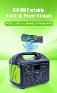 Générateur solaire portable 1000W, station d'alimentation pour appareils, batterie au lithium, camping, pour la maison, événements, onde sinusoïdale pure - Product Image 6