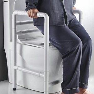 Barra de apoyo para inodoro Ji Tu, de plástico y acero inoxidable, antideslizante, diseño sin barreras para ancianos y discapacitados, pasamanos de seguridad para baño - Product Image 5