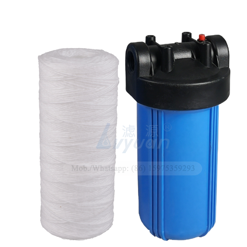 Filter Pra Air Filter Benang Sedimen 10 Inci 25 Mikron Tali Luka Kartrid untuk 4.5 Inci Jumbo Biru PP Filter Perumahan