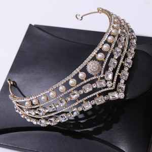 <span class=keywords><strong>Couronne</strong></span> de mariée vintage européenne et américaine en zircon, diadème de princesse pour anniversaire, élégante pour bal de promo, mariage, coiffe de mariée en cristal, tiare - Product Image 3