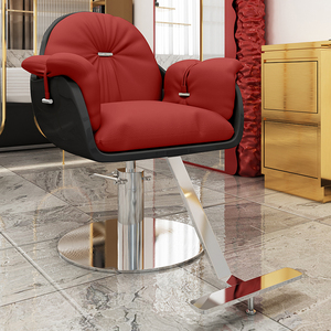 Poltrona da Barbiere in Pelle Commerciale con Funzioni di Rotazione e Sollevamento per Servizi di Permanente/Tintura - Product Image 4