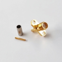 Conector Coaxial RF SMA Hembra de 2 Orificios con Brida para Cable RG316 RG174 RG188
