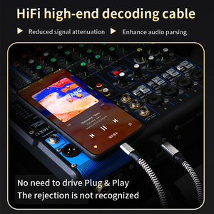 <span class=keywords><strong>Y9</strong></span> Hifi USB B à Type C câble OFC tressé décodage Audio données câble d'extension ligne USB câble Audio mâle à mâle argent - Product Image 4