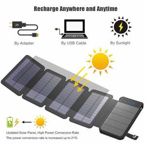 Cargador Solar Desmontable de 10000 mAh con Múltiples Paneles Solares, Entrada Micro USB, Carga Rápida y Pantalla LED - Product Image 4
