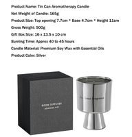 Bougie en cire de soja parfumée dans un bocal en métal miroir personnalisé, sans fumée, non toxique, parfum longue durée, style minimaliste nordique, OEM ODM, cadeau